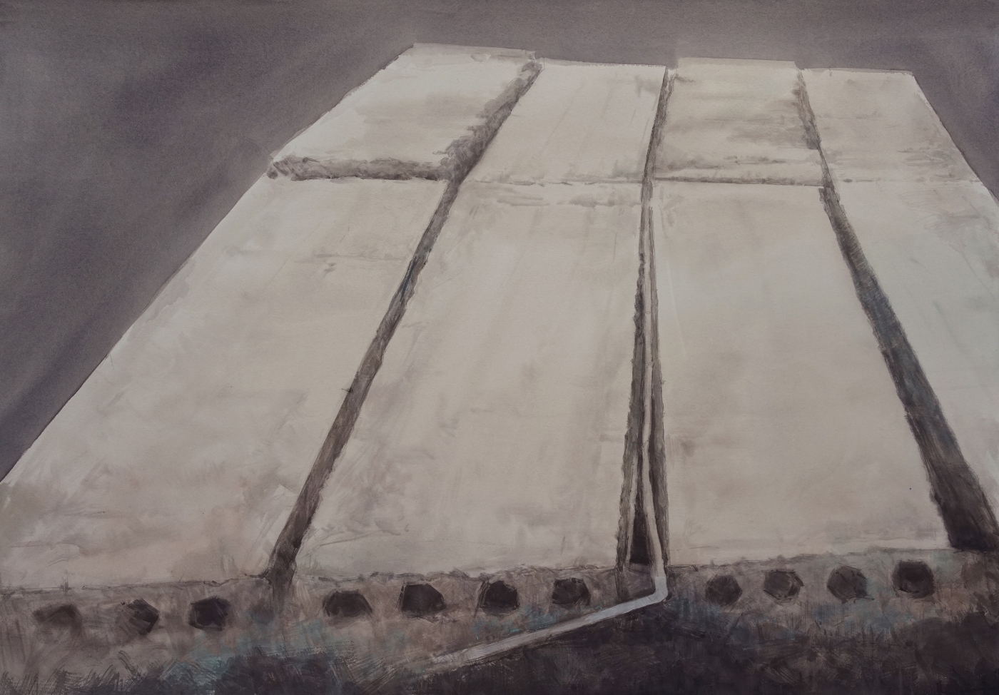 22.石板 100x150cm 纸本水彩 2016