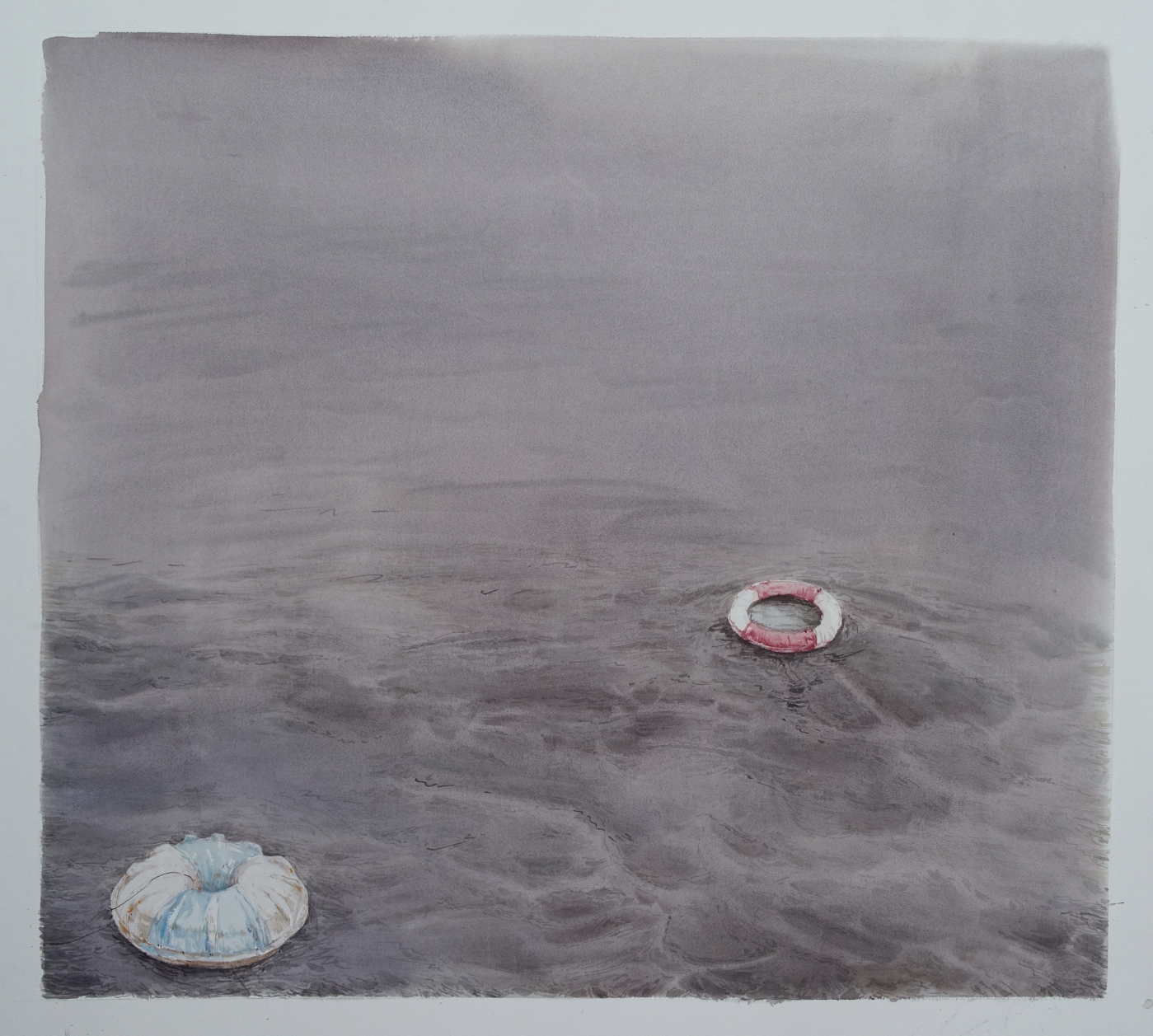 23.《飘》，110x120cm，纸本水彩，2014