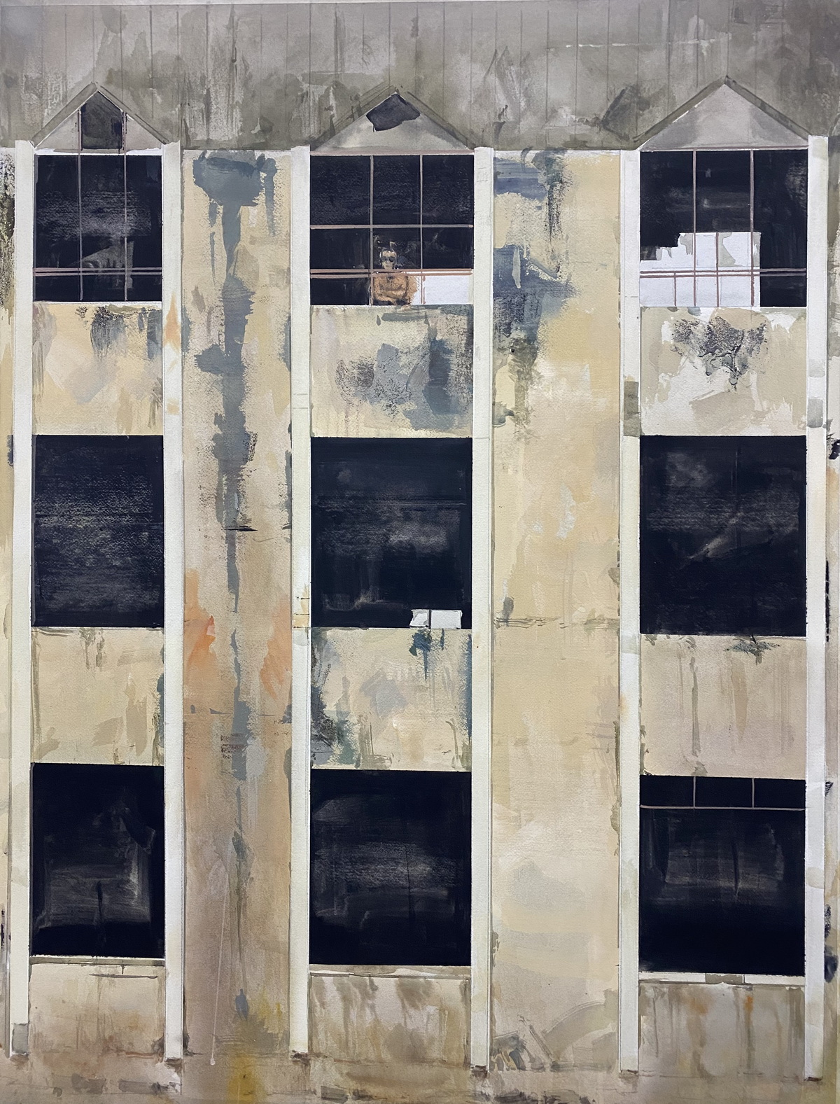 31.《在场12》，纸本水彩，75x105cm，2020