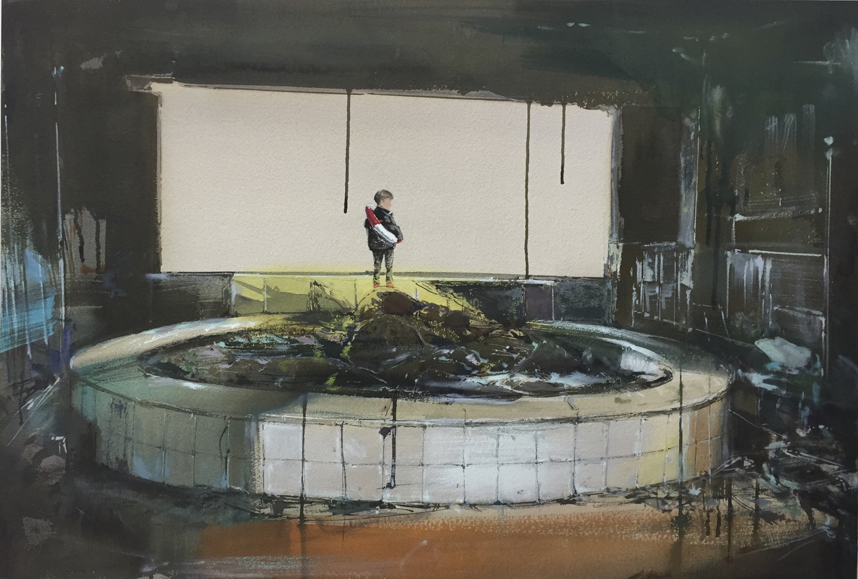 32.《游戏场2》75cm×105cm 2017 纸本水彩