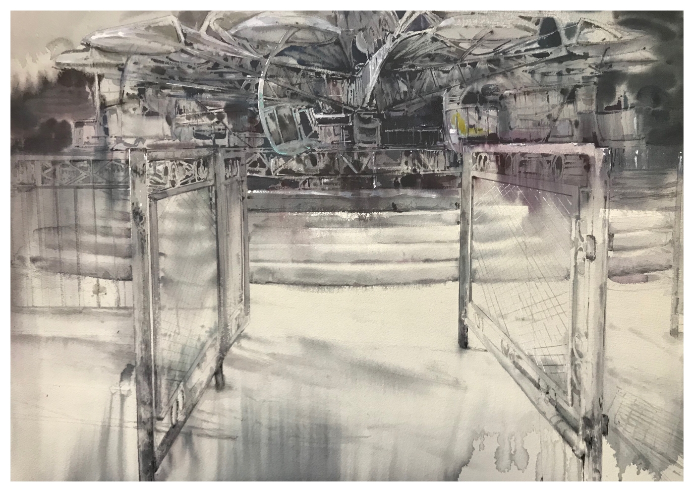 34.《游戏场13》75x105cm，2017，纸本水彩