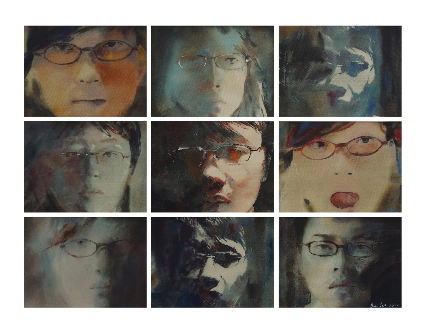 37. 面孔 80x60cm 2006 纸本水彩