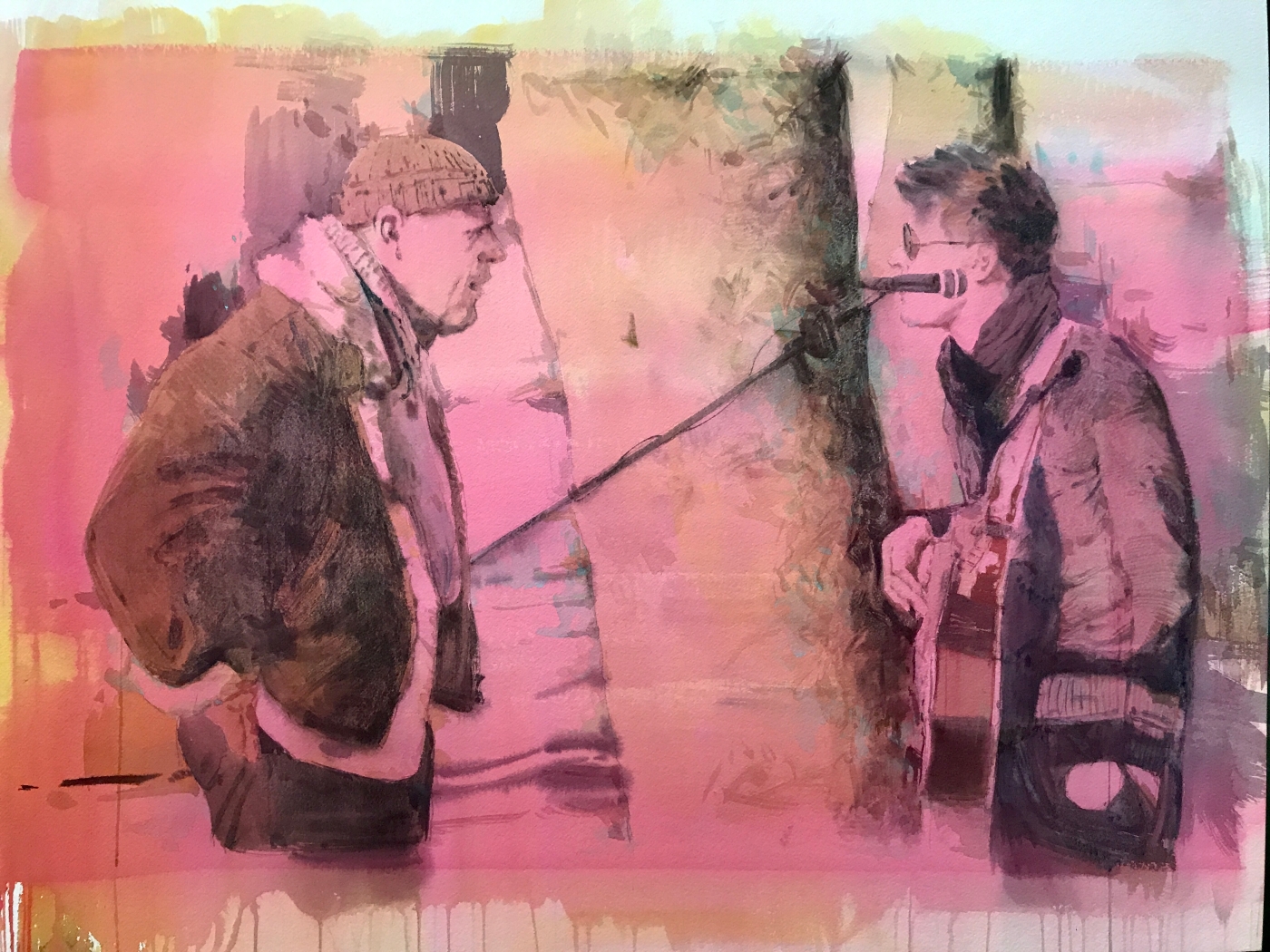 39.《对话》 纸本水彩 70x100cm  2017