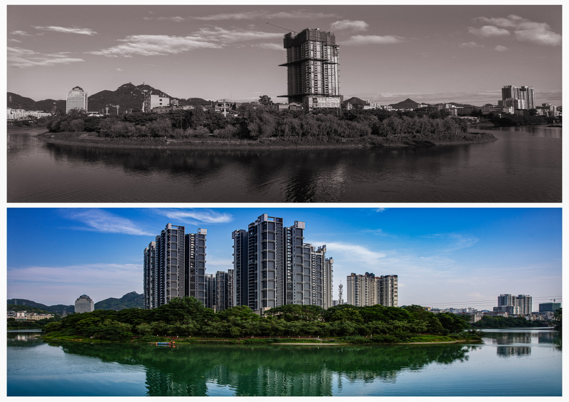 肖正华《十年后孤岛变群楼》