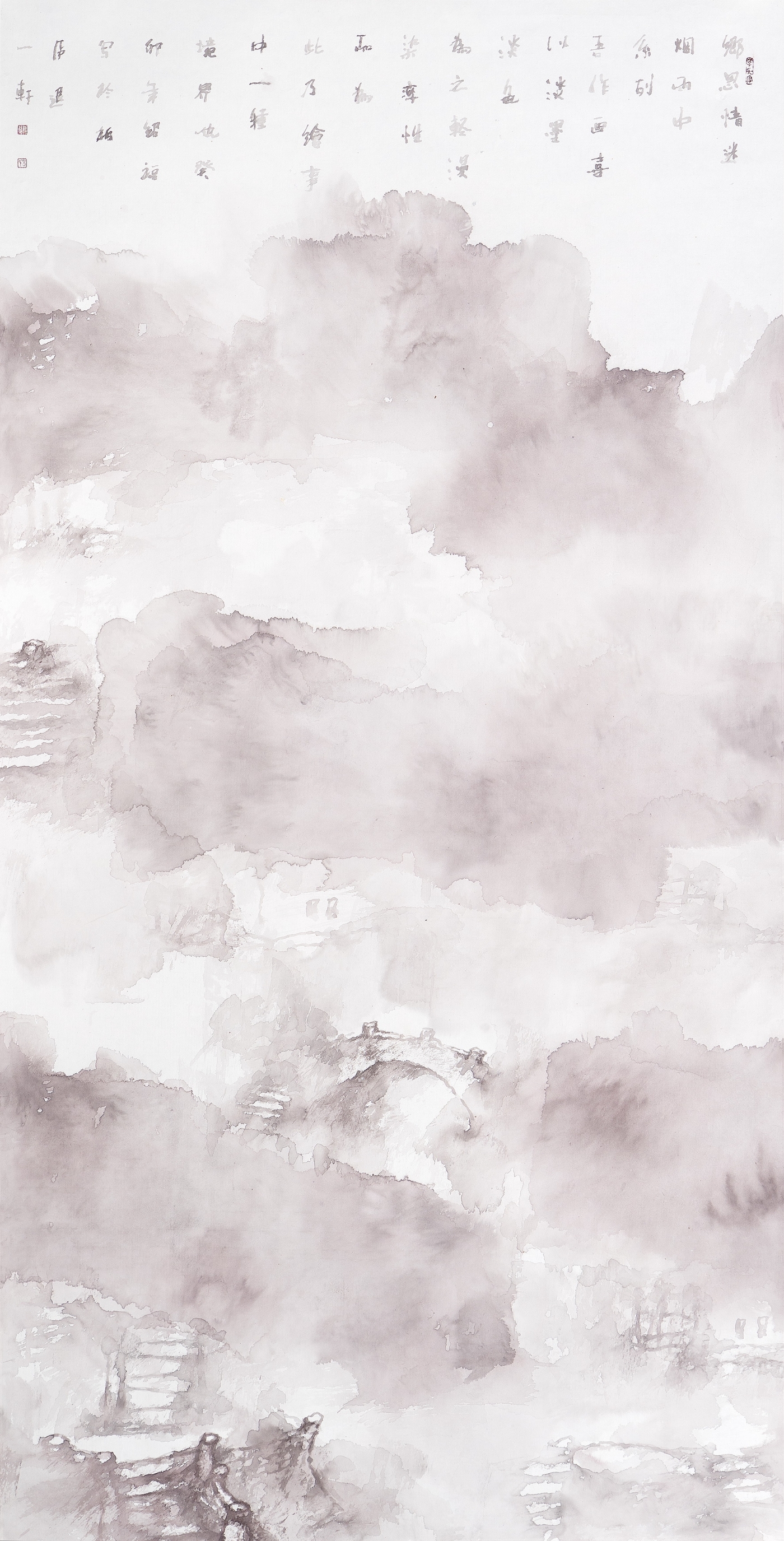 吕绍福《乡思情迷烟雨中》180cmx96cm 吕绍福《乡思情迷烟雨中》180cmx96cm