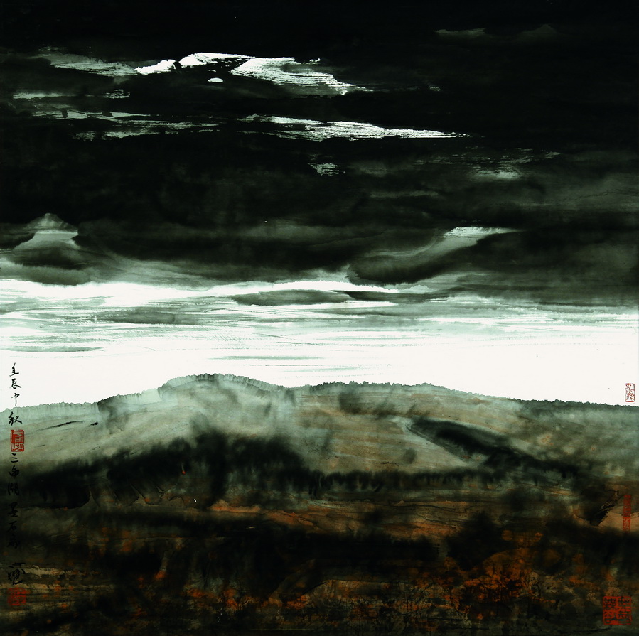 王心耀  《 自然·有云的山峦 》  68cm×68cm 王心耀  《 自然·有云的山峦 》  68cm×68cm