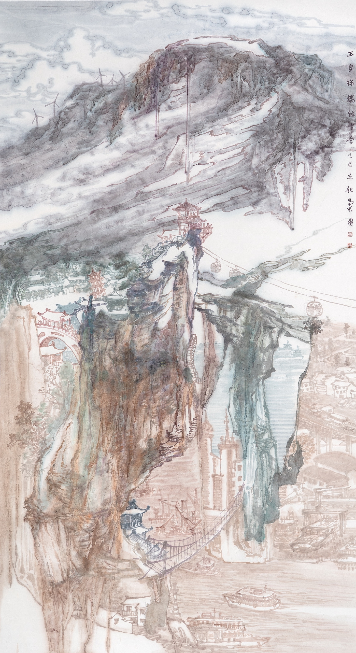 马奕《玉宇琼楼越古今》180cmx96cm 马奕《玉宇琼楼越古今》180cmx96cm