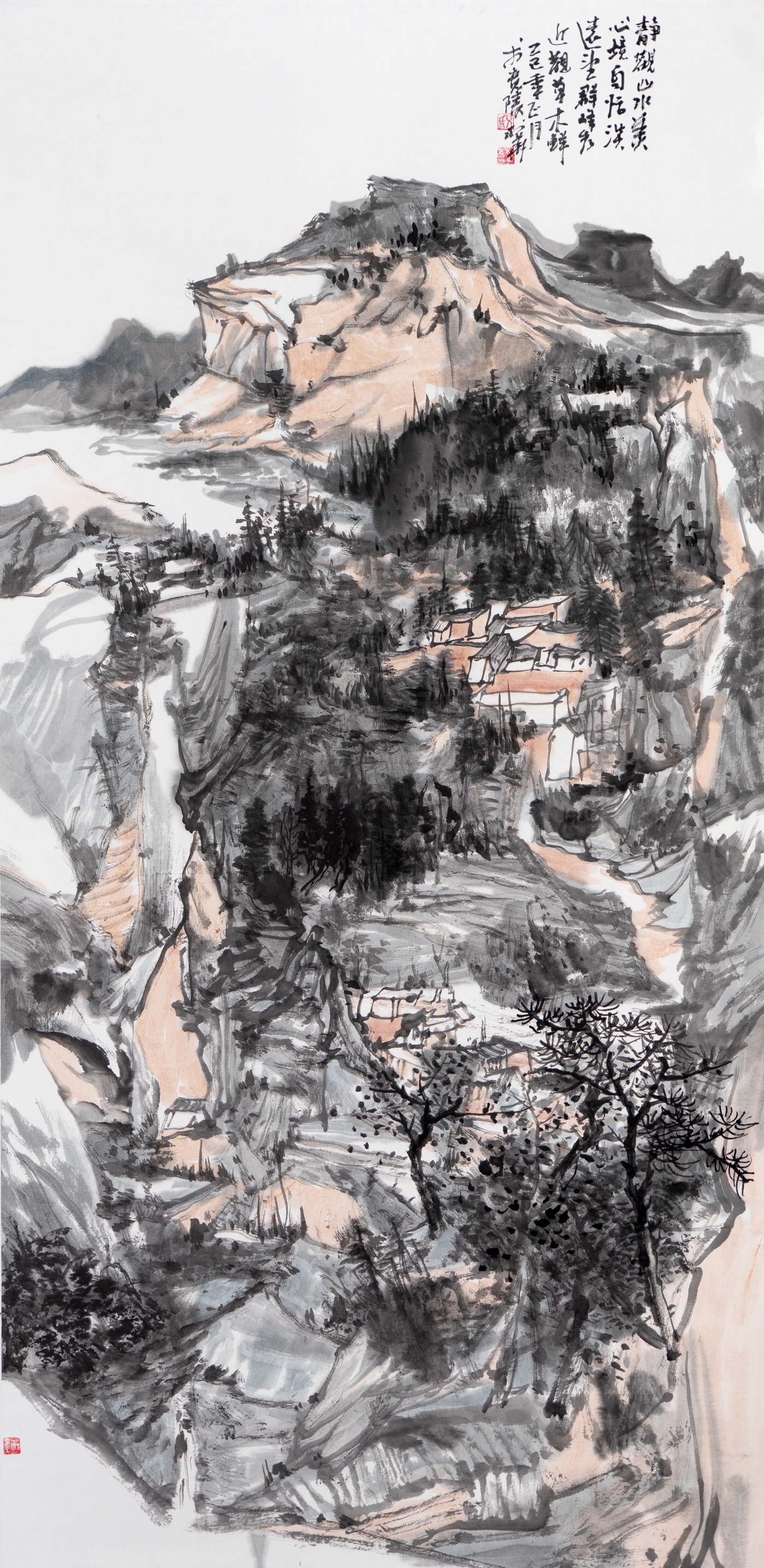 倪利华《静观山水美》138cmx68cm 倪利华《静观山水美》138cmx68cm