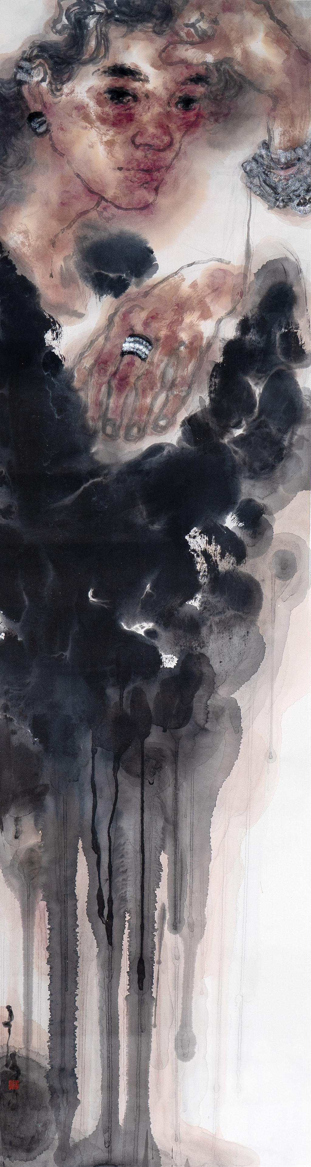 王丹《水墨人物》138cmx35cm 王丹《水墨人物》138cmx35cm