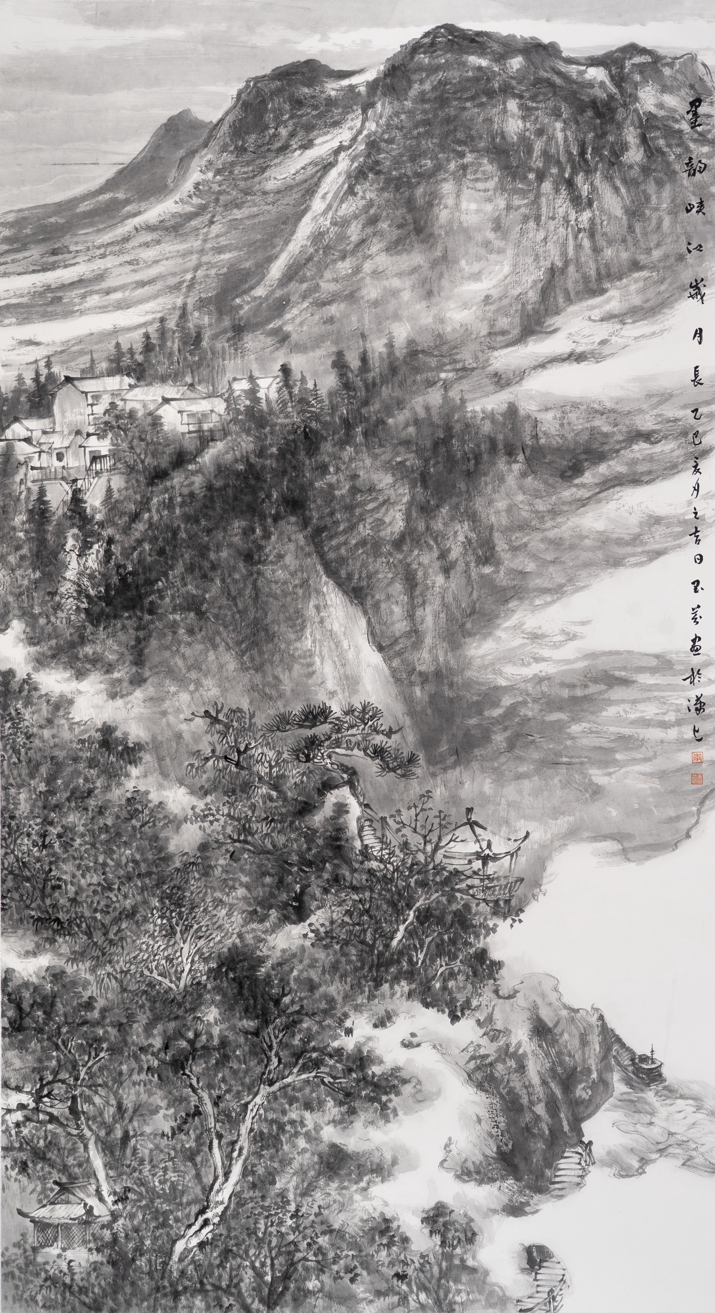 李玉芬《墨韵峡江岁月长》180cmx96cm 李玉芬《墨韵峡江岁月长》180cmx96cm