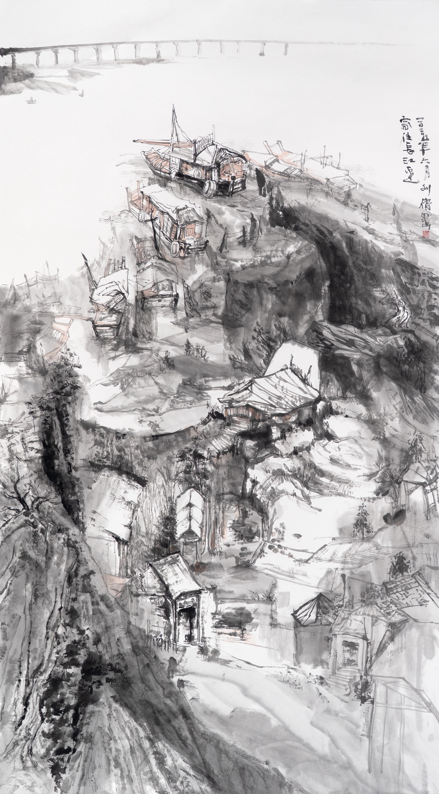 刘倩《家住长江边》180cmx96cm 刘倩《家住长江边》180cmx96cm