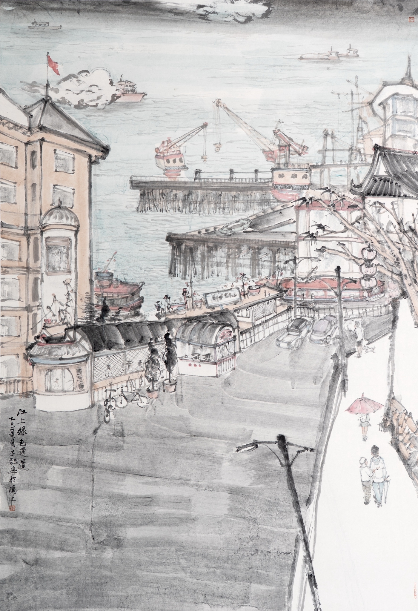 马子珏《江上绿色通道》150cmx98cm 马子珏《江上绿色通道》150cmx98cm