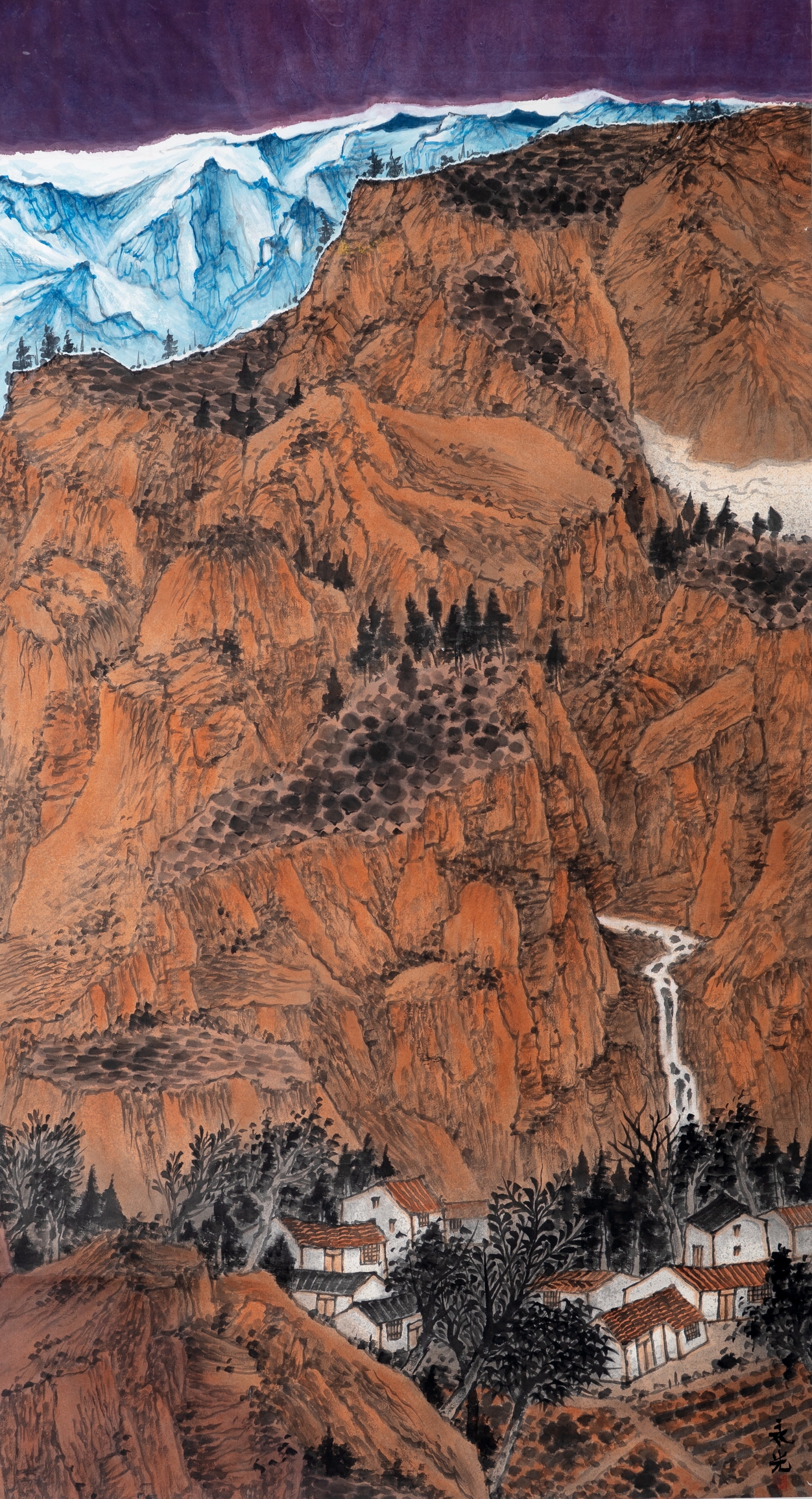 粟永光《山那边的山》180cmx96cm 粟永光《山那边的山》180cmx96cm