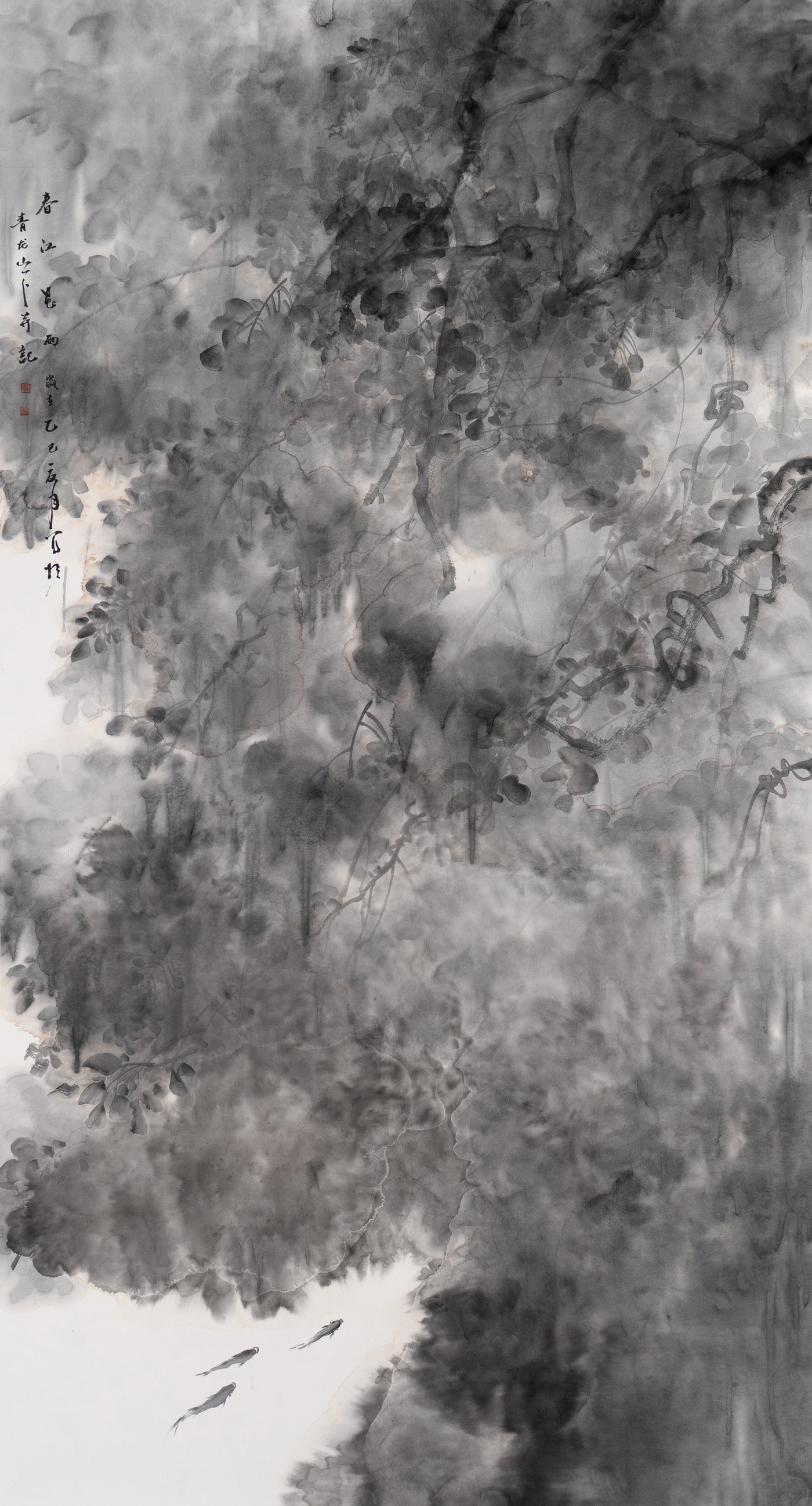 严运利《春江花雨》180cmx96cm 严运利《春江花雨》180cmx96cm