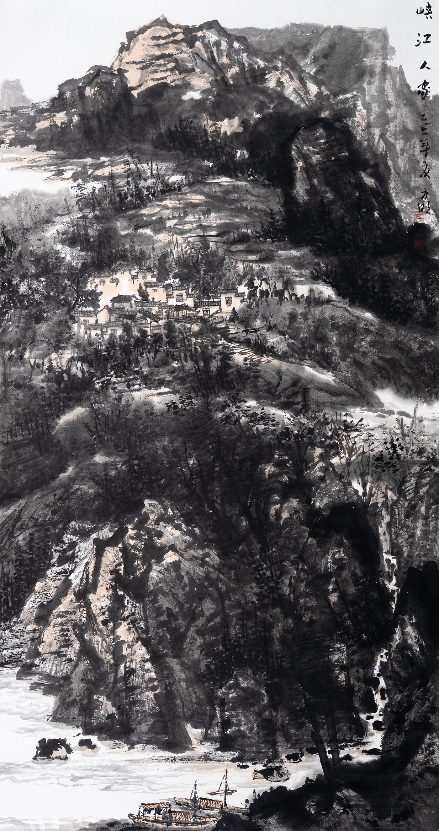 叶方明《峡江人家》180cmx96cm 叶方明《峡江人家》180cmx96cm