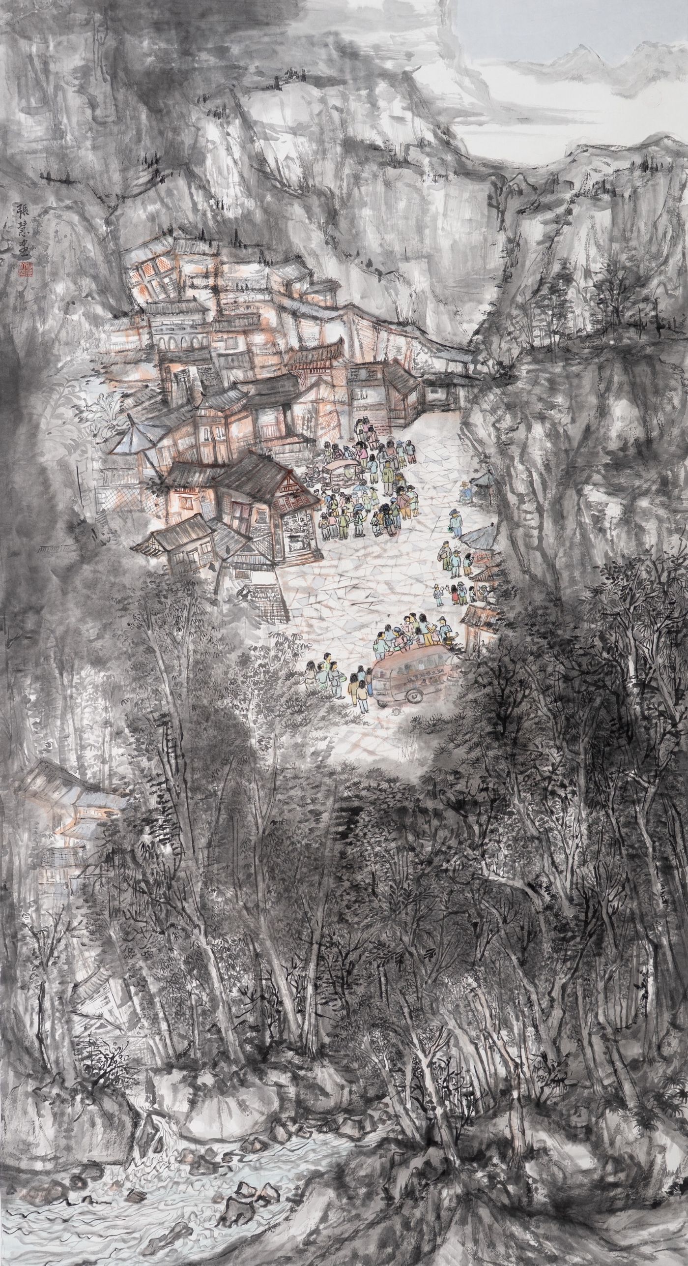 张慧《三峡人家》180cmx96cm 张慧《三峡人家》180cmx96cm