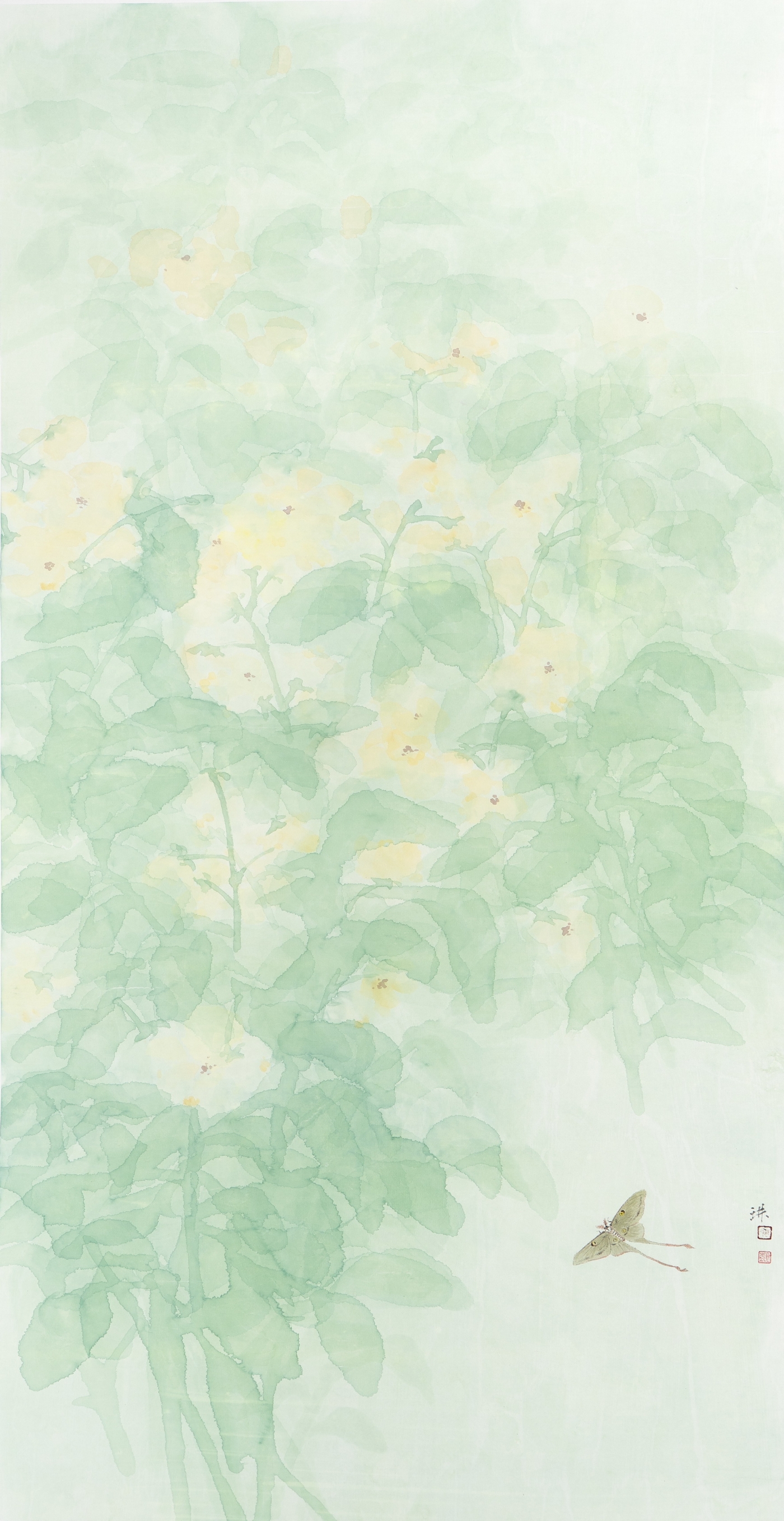 周琳琳 邓金辉 徐竞《七月江花灼野烟》180cmx96cm 周琳琳 邓金辉 徐竞《七月江花灼野烟》180cmx96cm