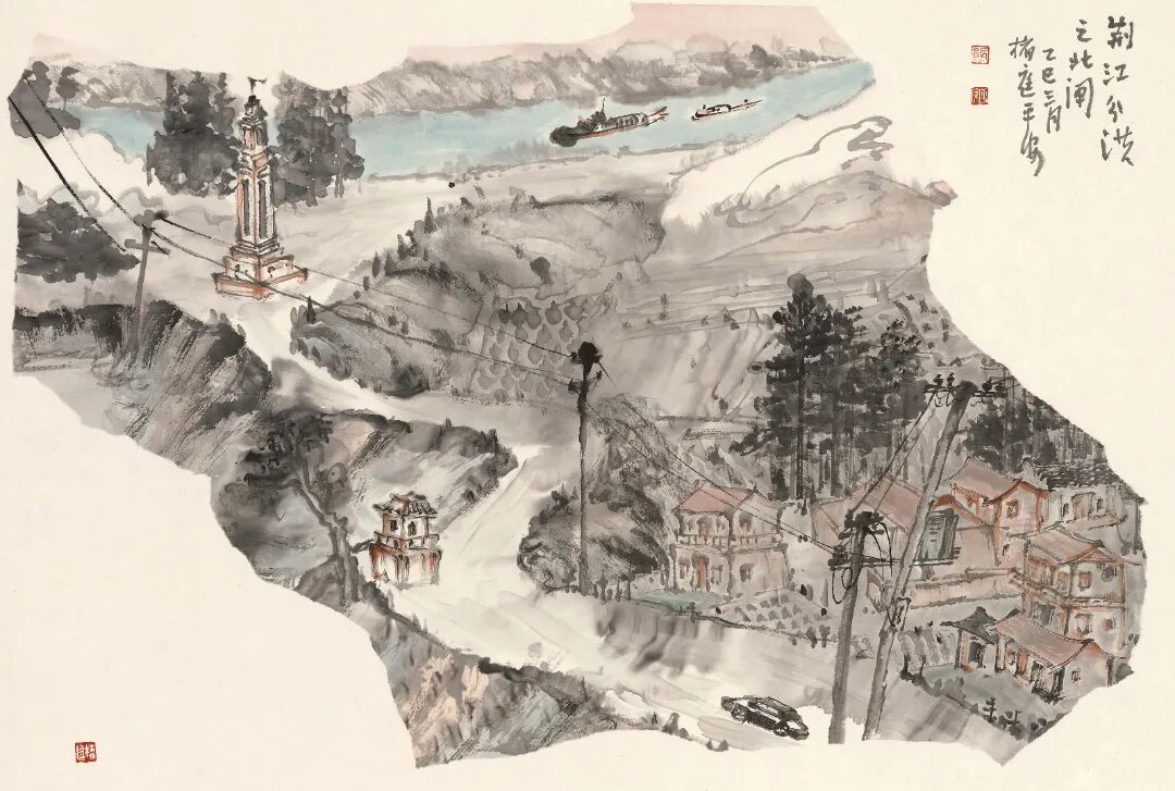 荆江分洪之北闸 46cm×68cm 2025年.JPG