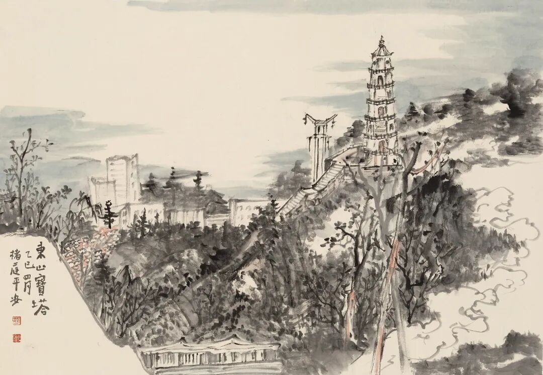 东山宝塔 48cm×70cm 2025年.JPG