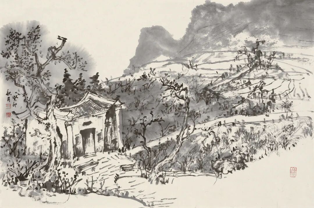 筑庐山下 45cm×70cm 2025年.JPG