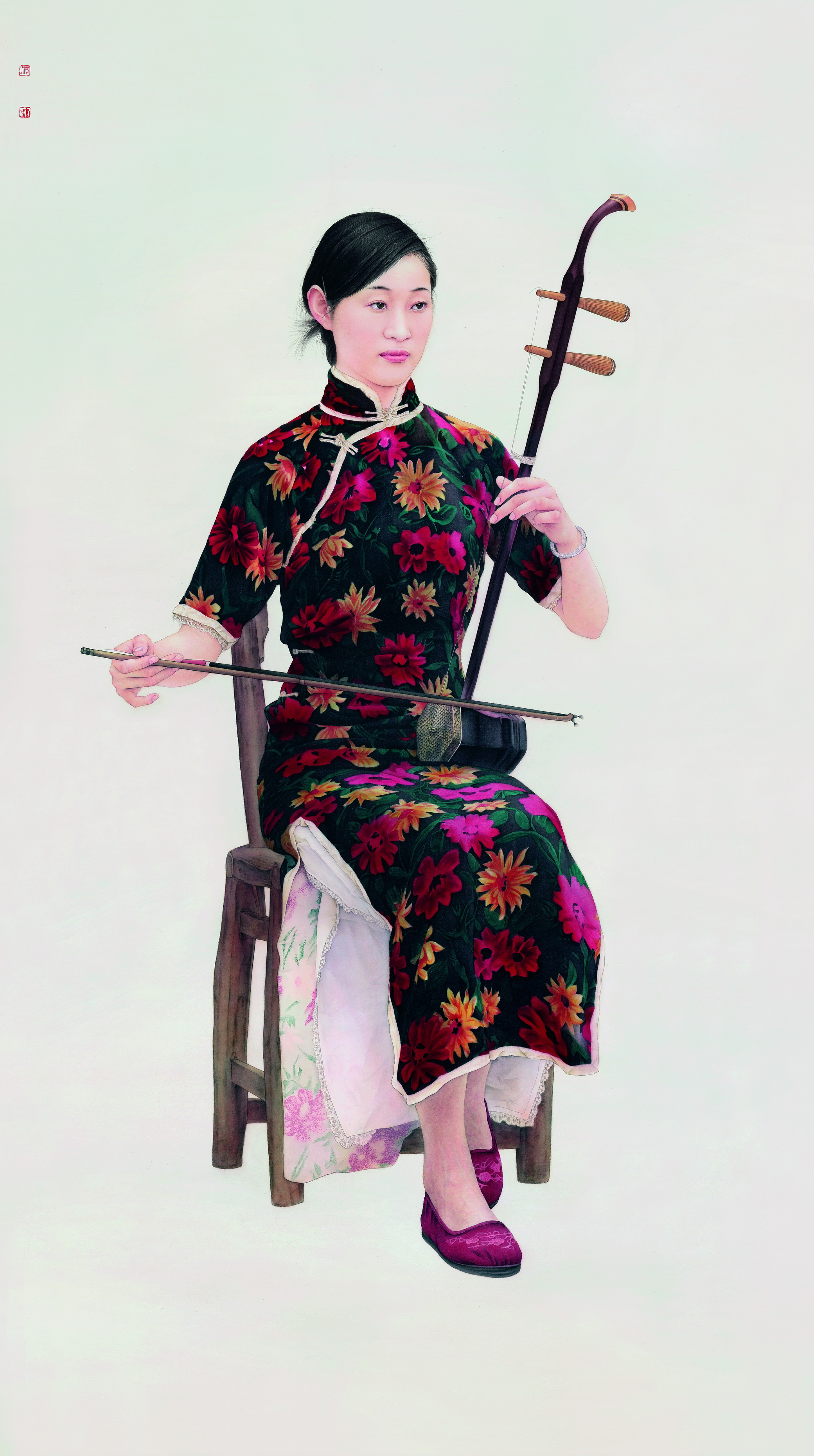 《良宵》 纸本 180cm×97cm 2016年 李乃蔚。