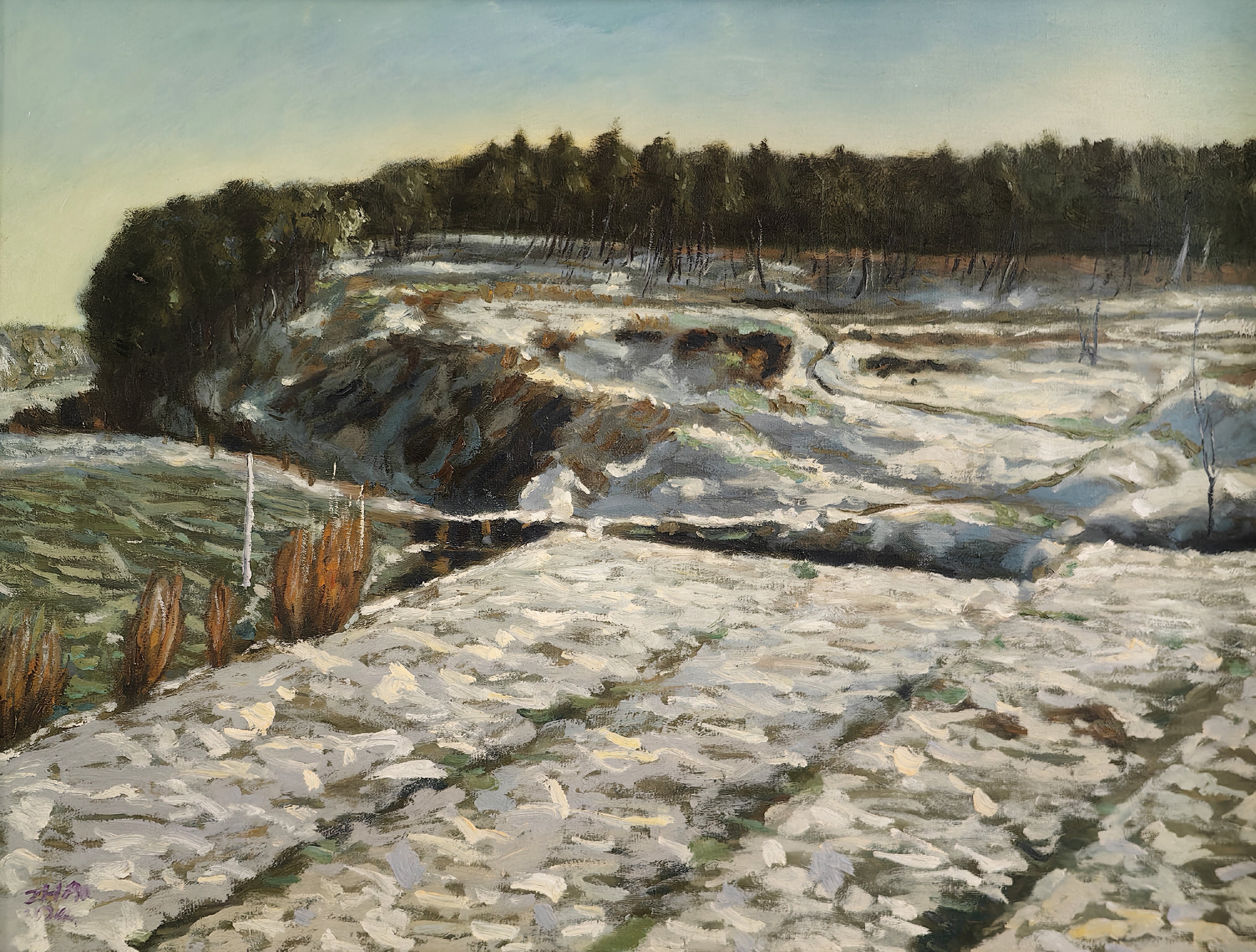 013赵伟+油画《阳春白雪》60X80