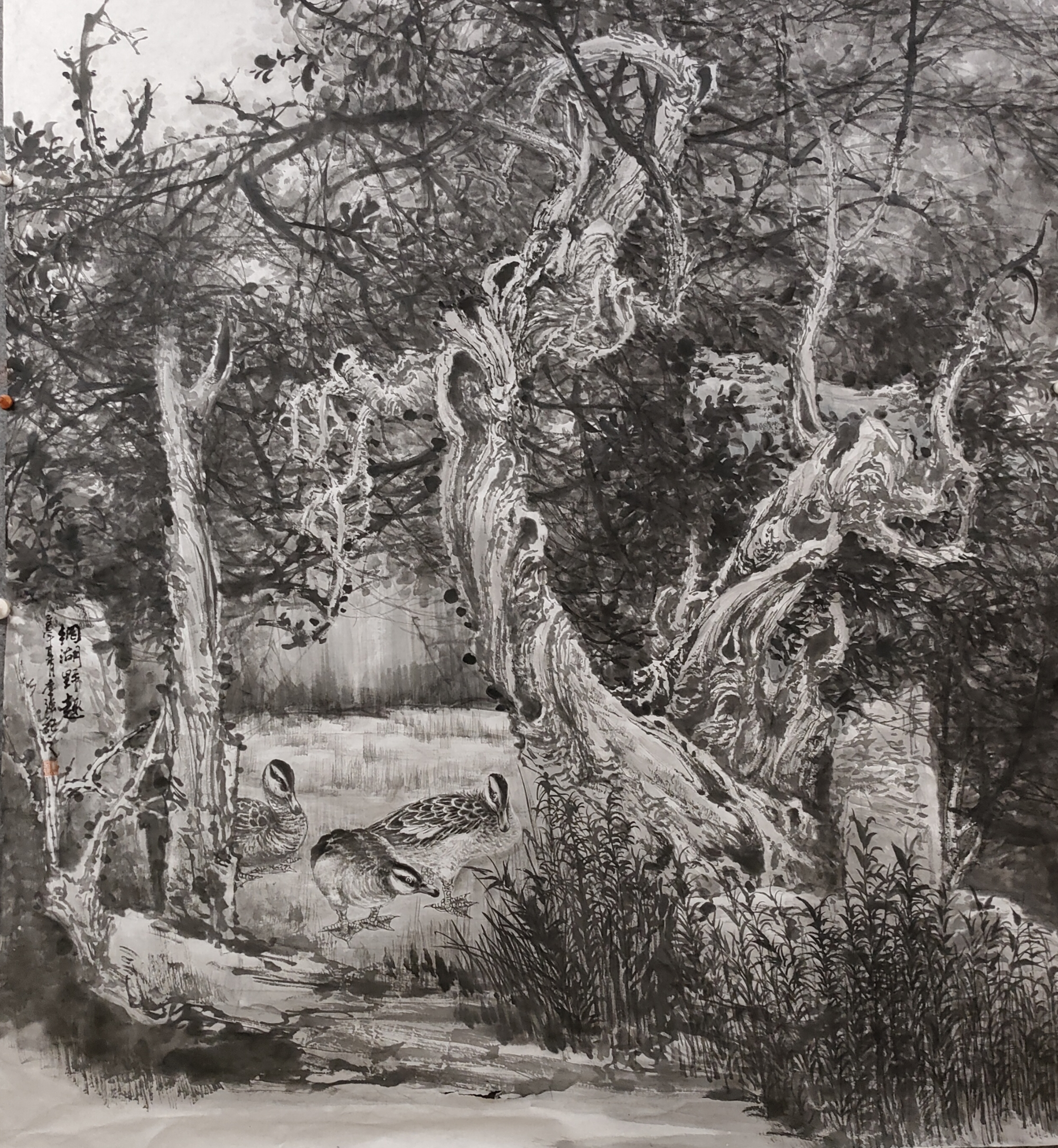 208李强 网湖野趣 中国画 160X145